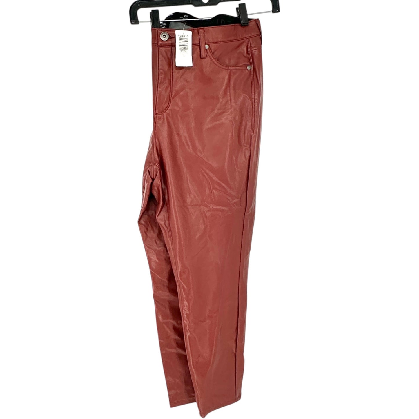 Torrid Faux Leather Pants Womens Size 16S Brown High Rise Skinny Fit Pockets NWT