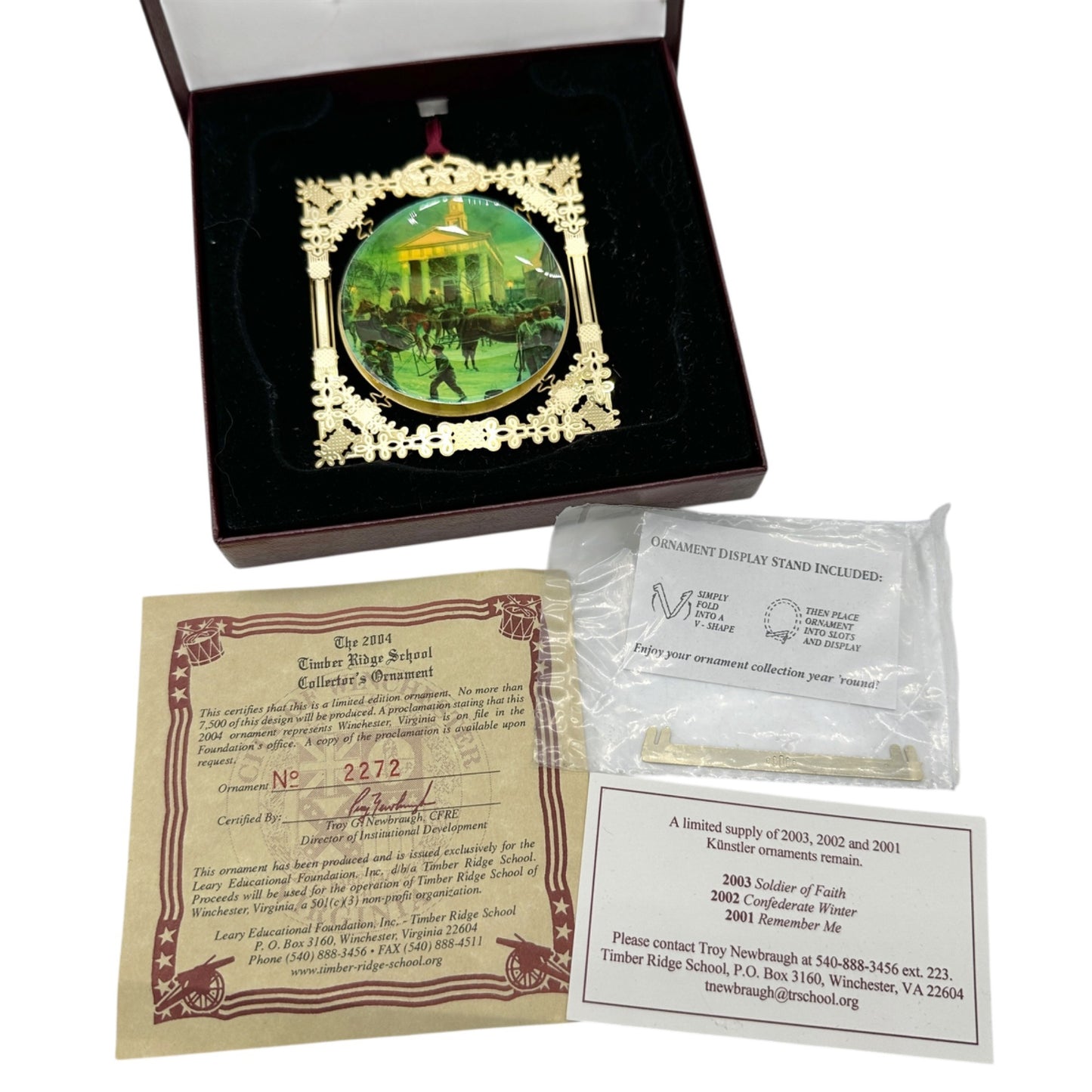 Timber Ridge School 2004 Mort Künstler After The Snow Ornament Ltd Ed Winchester