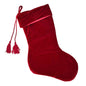 Red Velvet Christmas Stocking With Tassels and Folded Cuff 20" Long 9" Wide
