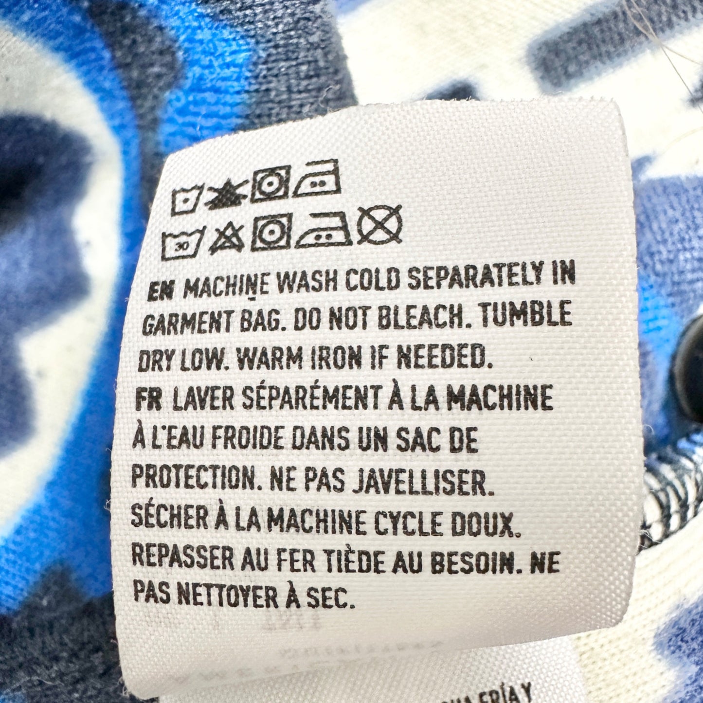 American Eagle Mens L Hooded Full-Zip Sherpa Lined Jacket Blue Aztec Pattern