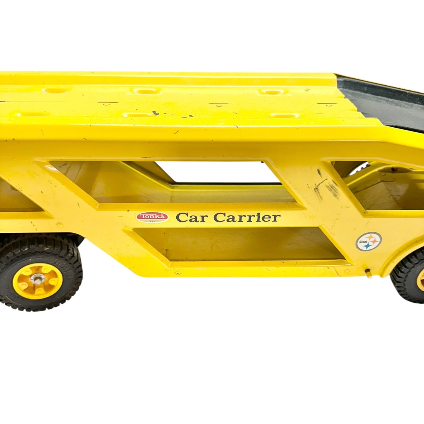 Vintage 1970s Tonka Yellow Metal Car Carrier Truck Toy 2pcs Working Parts