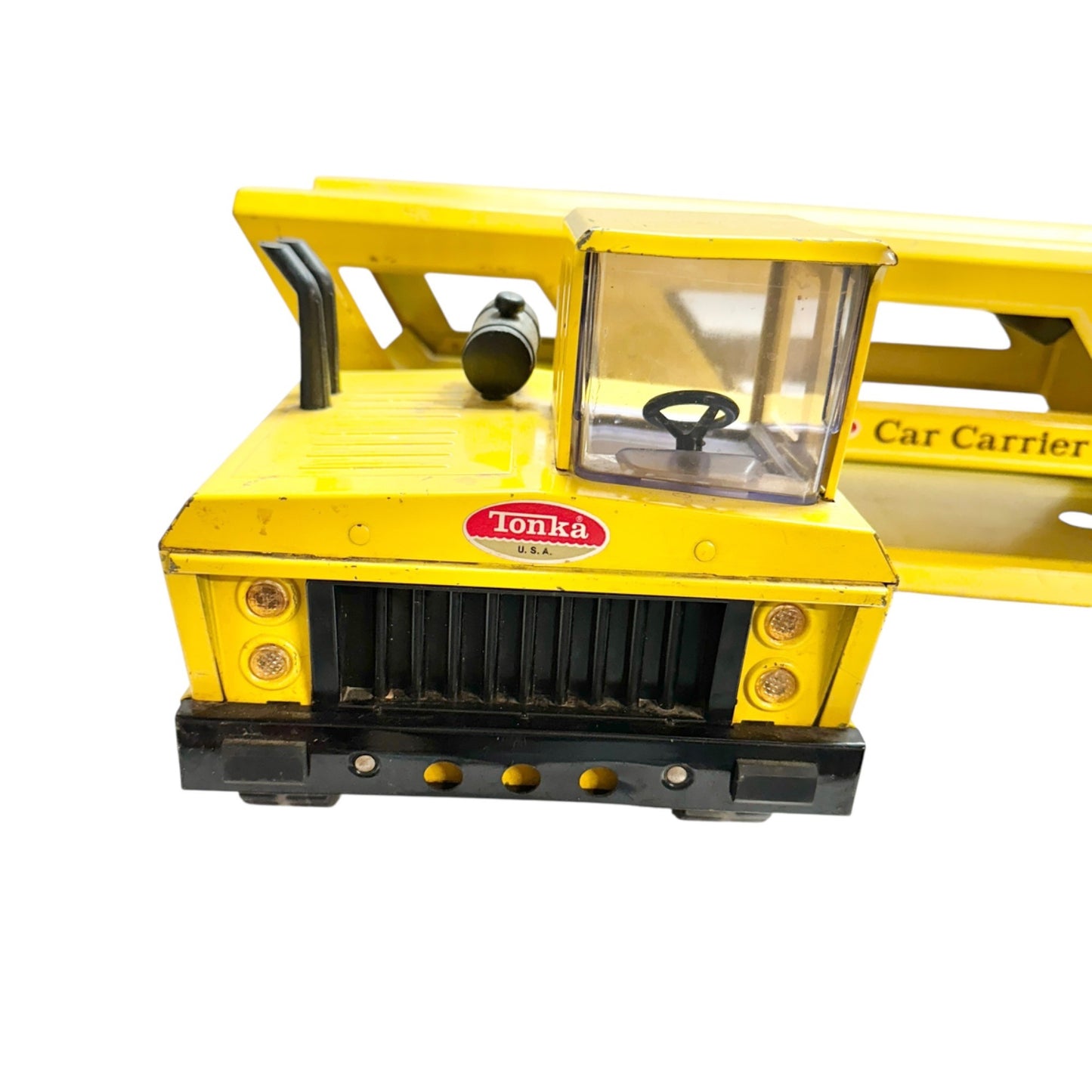 Vintage 1970s Tonka Yellow Metal Car Carrier Truck Toy 2pcs Working Parts