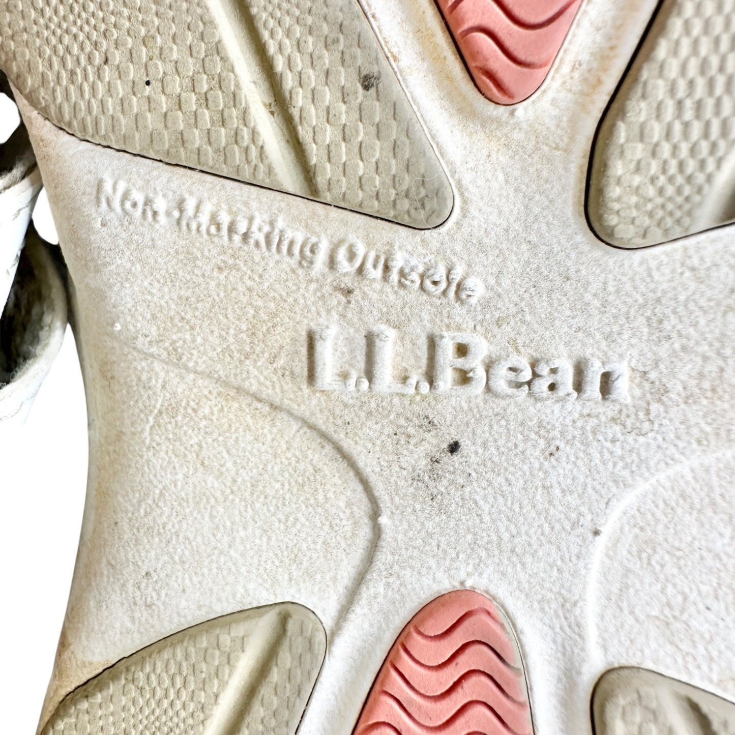 LL Bean Womens Beige Pink Mary Jane Mesh Walking Shoes Size 10 Rubber Soles