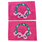 Threshold Bath Mats Throw Rugs Pair Christmas Wreath Design 26x18 Red and Green