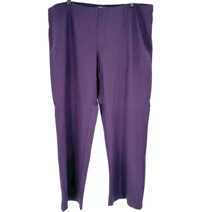 Coldwater Creek Classic Fit Stretch Pants Womens 2X 20-22 Purple Rayon Blend
