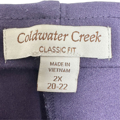 Coldwater Creek Classic Fit Stretch Pants Womens 2X 20-22 Purple Rayon Blend