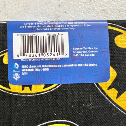 Fat Quarter Fabric Batman Symbol DC Comics Black Yellow 18"x21" Cotton