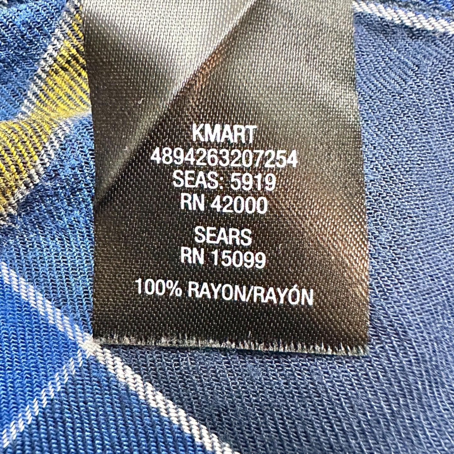 Route 66 Flannel Shirt Womens XL Blue Yellow Plaid Button-Up Long Sleeve Casual