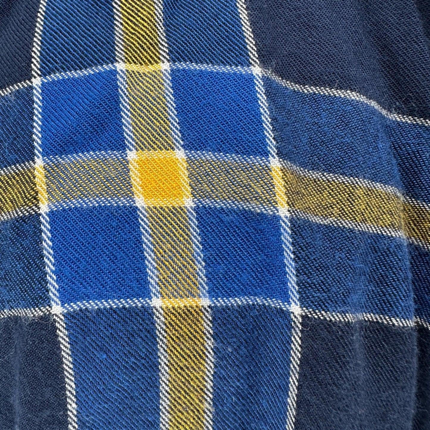 Route 66 Flannel Shirt Womens XL Blue Yellow Plaid Button-Up Long Sleeve Casual