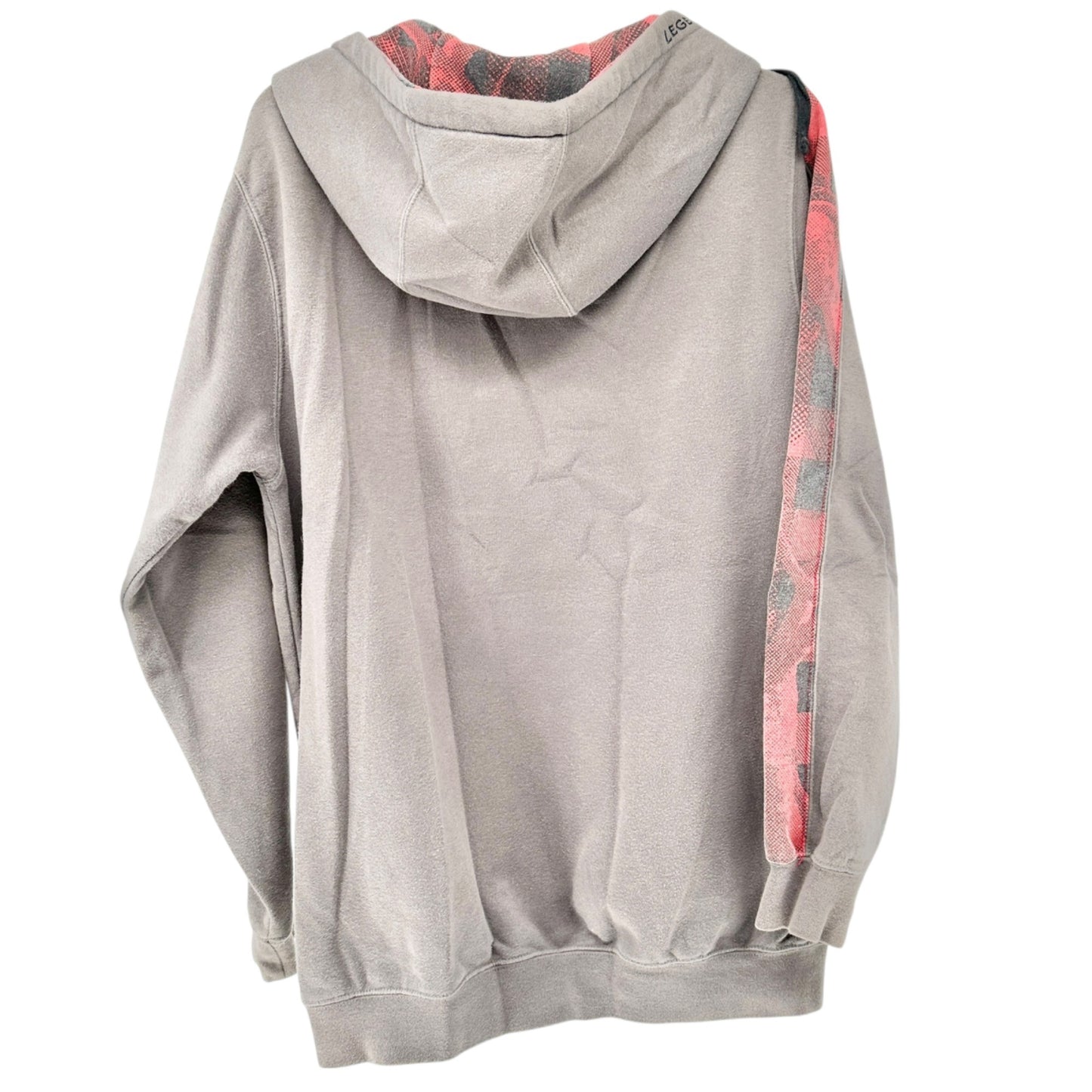 Legendary Whitetails Gray Hoodie Mens Medium Red Buck Design Plaid Accent Pocket