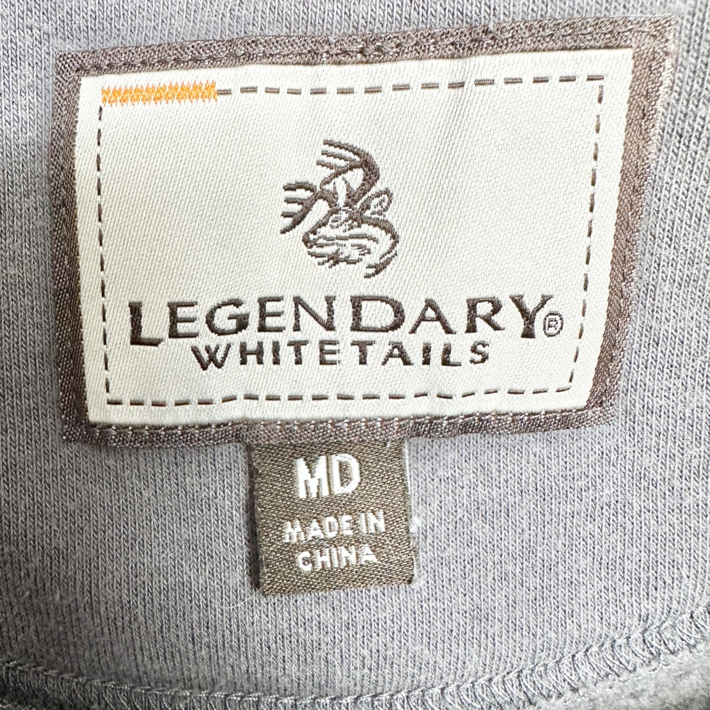 Legendary Whitetails Gray Hoodie Mens Medium Red Buck Design Plaid Accent Pocket