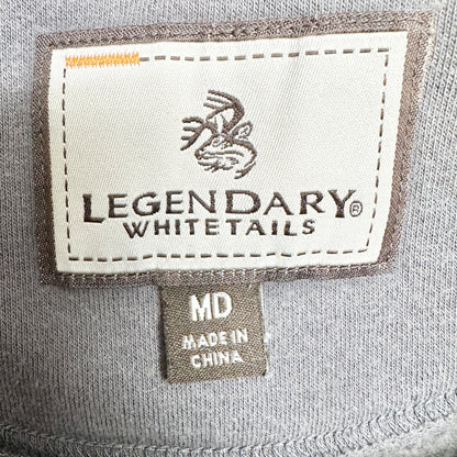 Legendary Whitetails Gray Hoodie Mens Medium Red Buck Design Plaid Accent Pocket