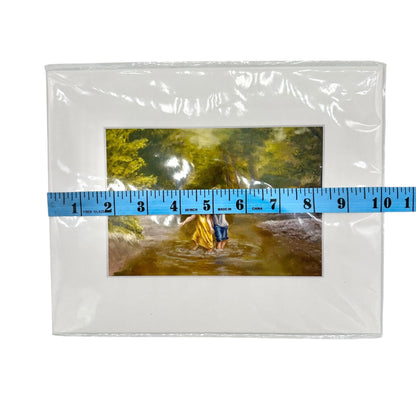 Kat Turner Matted Print 10 x 8 Boy Girl in Creek NIP Original Artwork
