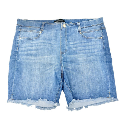 Liverpool Los Angeles Denim Shorts Women 20W Light Wash Frayed Hem Casual Summer