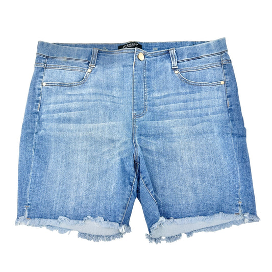 Liverpool Los Angeles Denim Shorts Women 20W Light Wash Frayed Hem Casual Summer