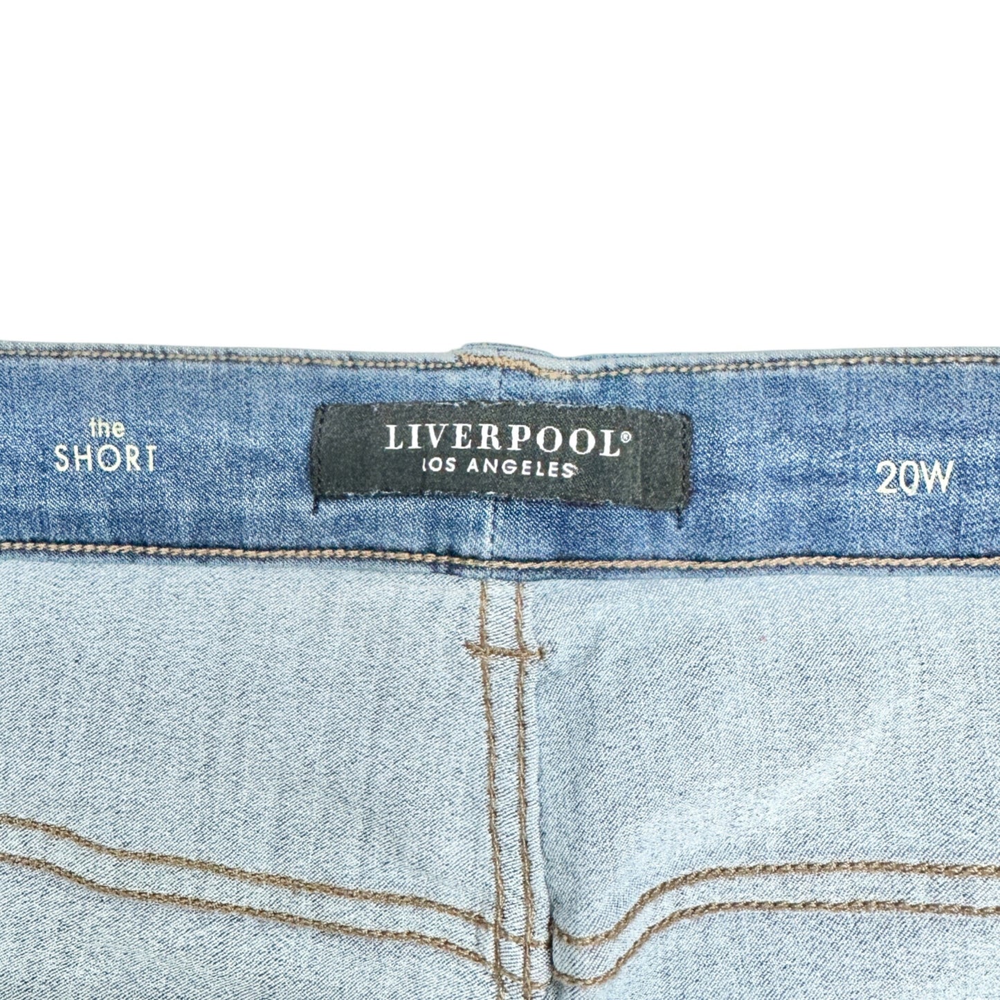 Liverpool Los Angeles Denim Shorts Women 20W Light Wash Frayed Hem Casual Summer
