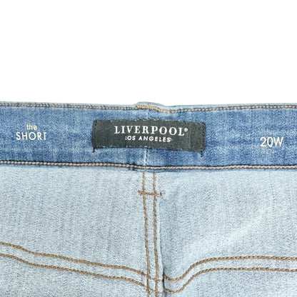 Liverpool Los Angeles Denim Shorts Women 20W Light Wash Frayed Hem Casual Summer