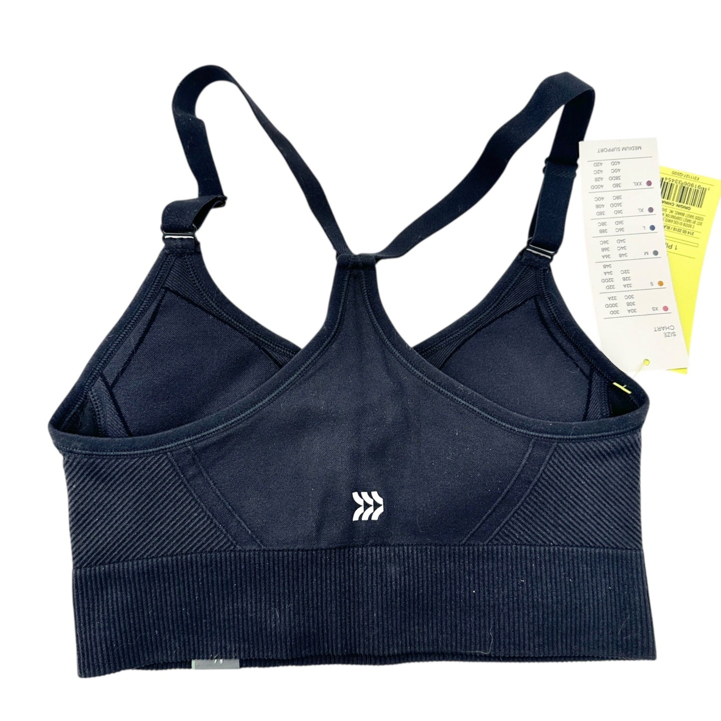 All In Motion Sports Bra Womens M Black Support Seamless Adjustable Straps NWT