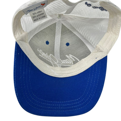 Maui Jim Blue Mesh Trucker Hat Embroidered Logo Hawaii Outline Design Snapback