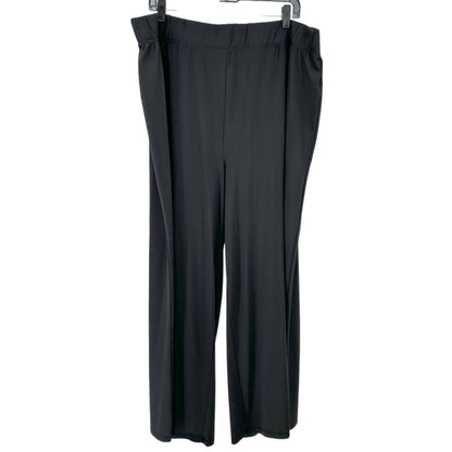 Jessica London Pants Womens Size 26/28 Black Wide-Leg Pockets Professional Look