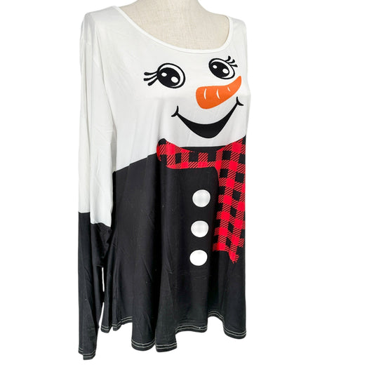 Snowman Tunic Top Womens US Size 22 (marked 5XL) LS Christmas Winter