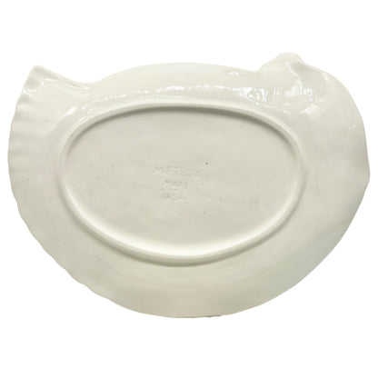 Metlox Serving Platter 15 x 11 Chicken Themed White Ceramic Made in USA