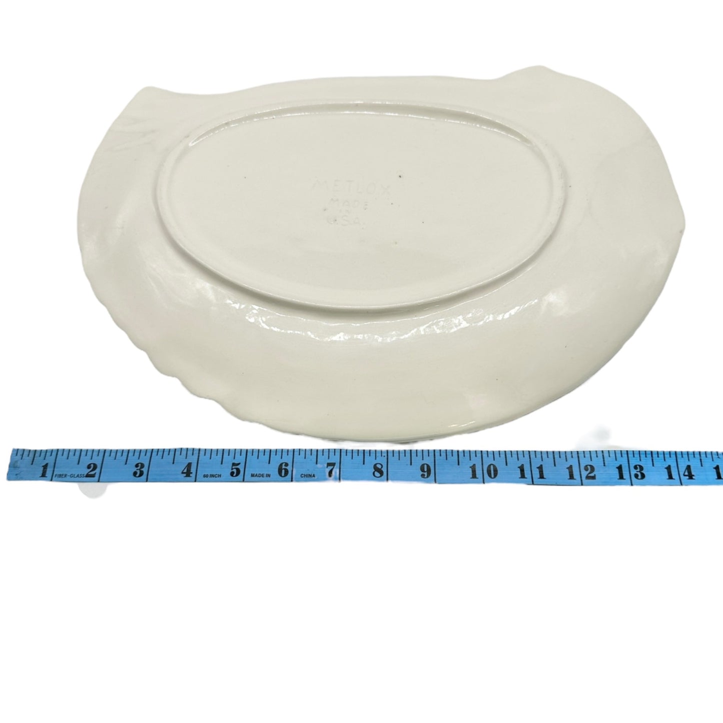 Metlox Serving Platter 15 x 11 Chicken Themed White Ceramic Made in USA