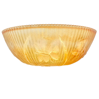 Jeannette Iris & Herringbone Marigold Bowl 8 inch Carnival Glass