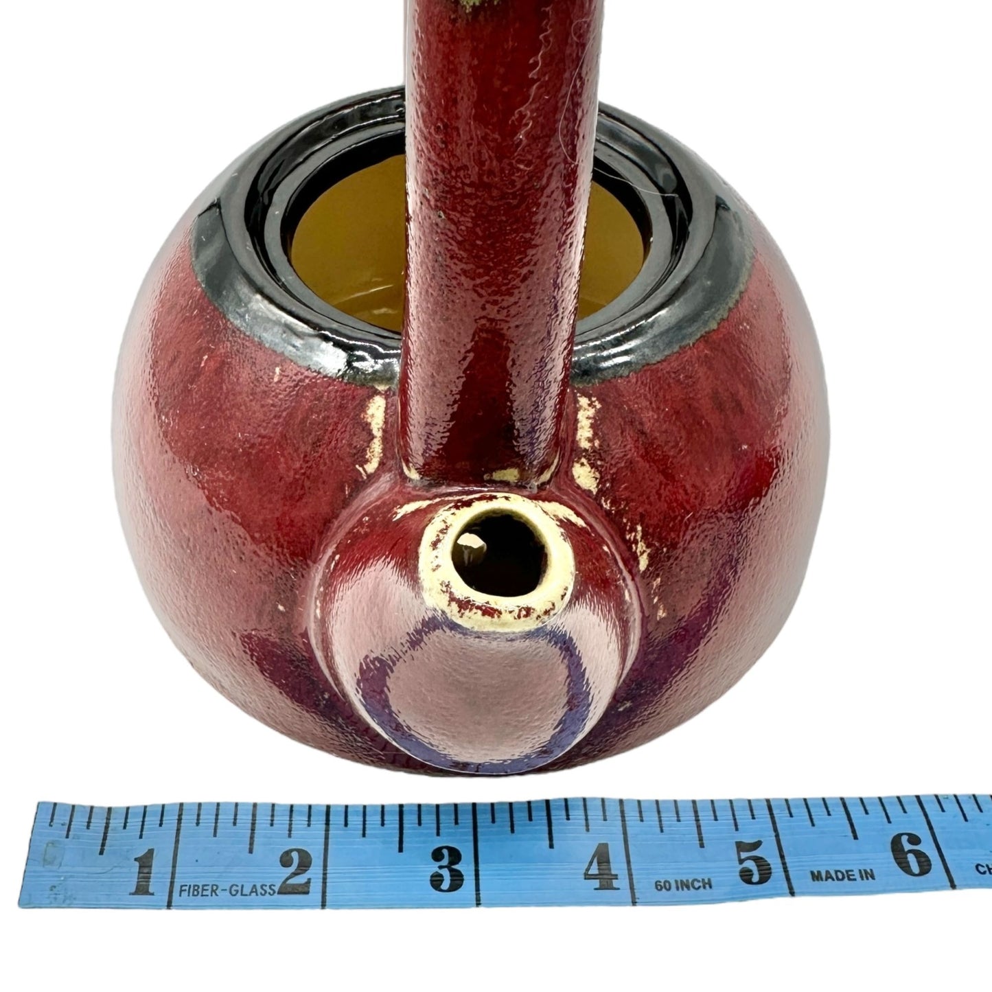 Pier 1 Earthenware Shanghai Tea Set Teapot With Handle & Lid Red Black 7 x 5.5