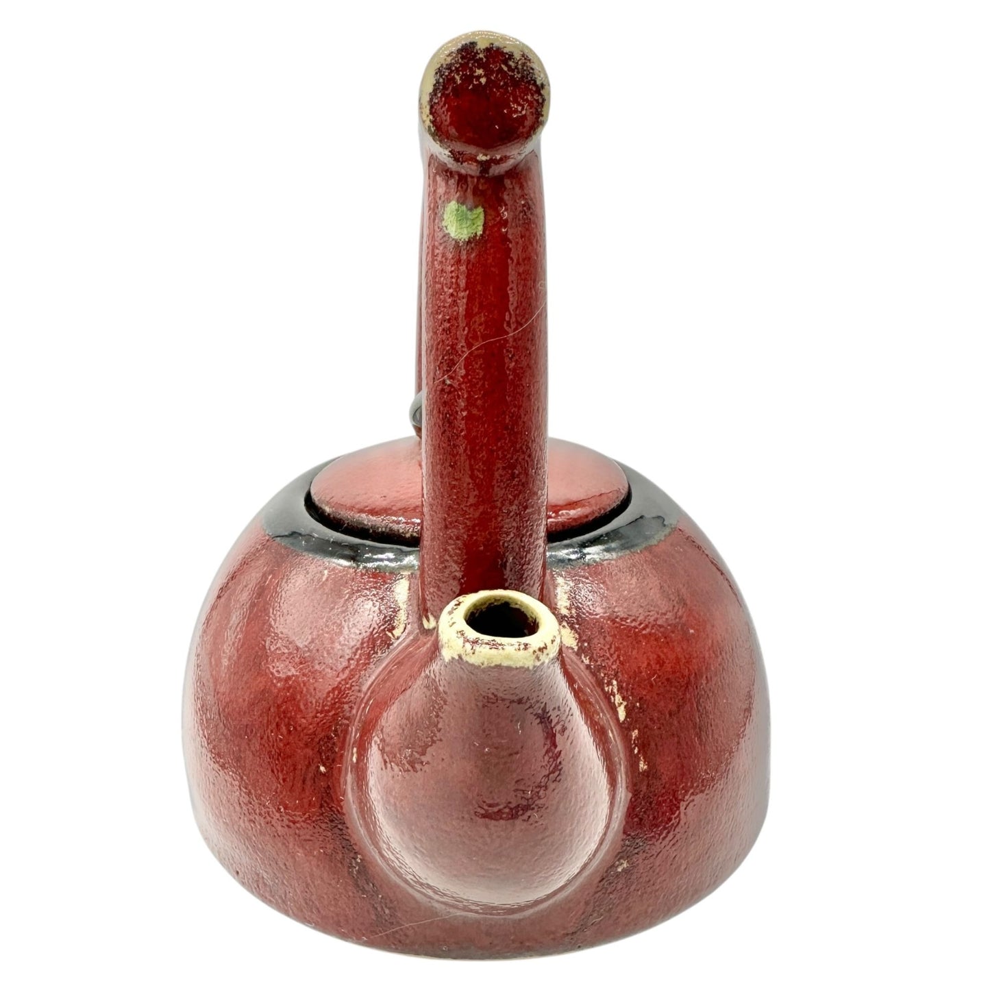 Pier 1 Earthenware Shanghai Tea Set Teapot With Handle & Lid Red Black 7 x 5.5