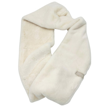 Calvin Klein Womens Faux Fur Infinity Scarf Soft Cream White Polyester 8” x 58”