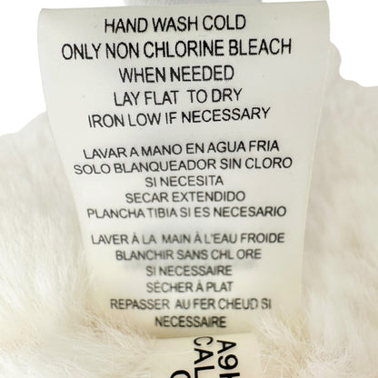 Calvin Klein Womens Faux Fur Infinity Scarf Soft Cream White Polyester 8” x 58”