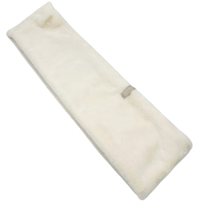Calvin Klein Womens Faux Fur Infinity Scarf Soft Cream White Polyester 8” x 58”