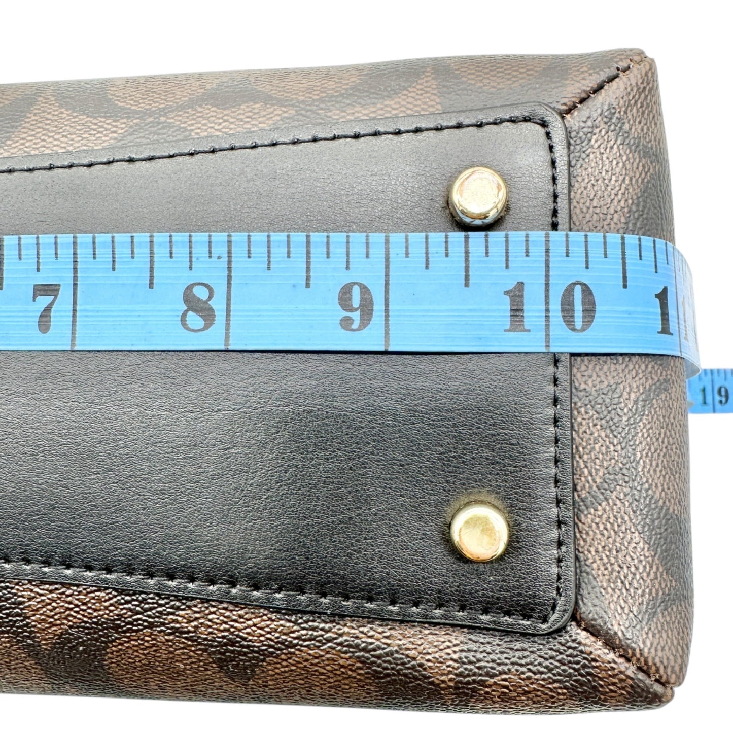 Coach Signature Mini Lillie Carryall Handbag With Crossbody Strap Brown Black