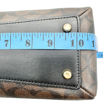 Coach Signature Mini Lillie Carryall Handbag With Crossbody Strap Brown Black