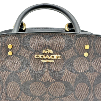 Coach Signature Mini Lillie Carryall Handbag With Crossbody Strap Brown Black