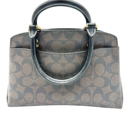 Coach Signature Mini Lillie Carryall Handbag With Crossbody Strap Brown Black