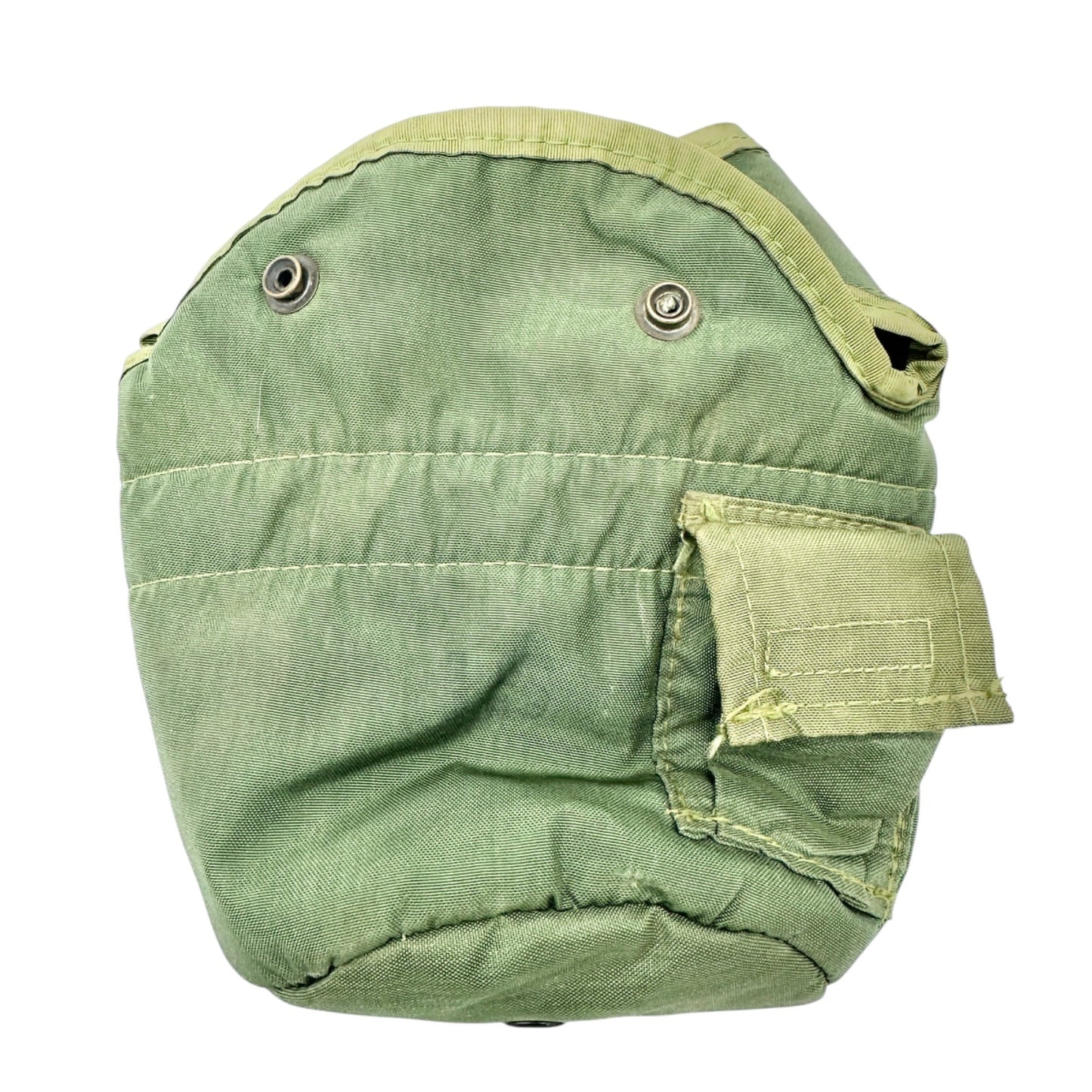 Vintage Military Style Canteen Cover Insulated Green Canvas Metal Clip Snap 1 qt