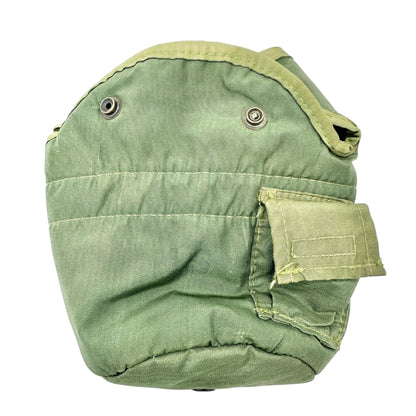 Vintage Military Style Canteen Cover Insulated Green Canvas Metal Clip Snap 1 qt