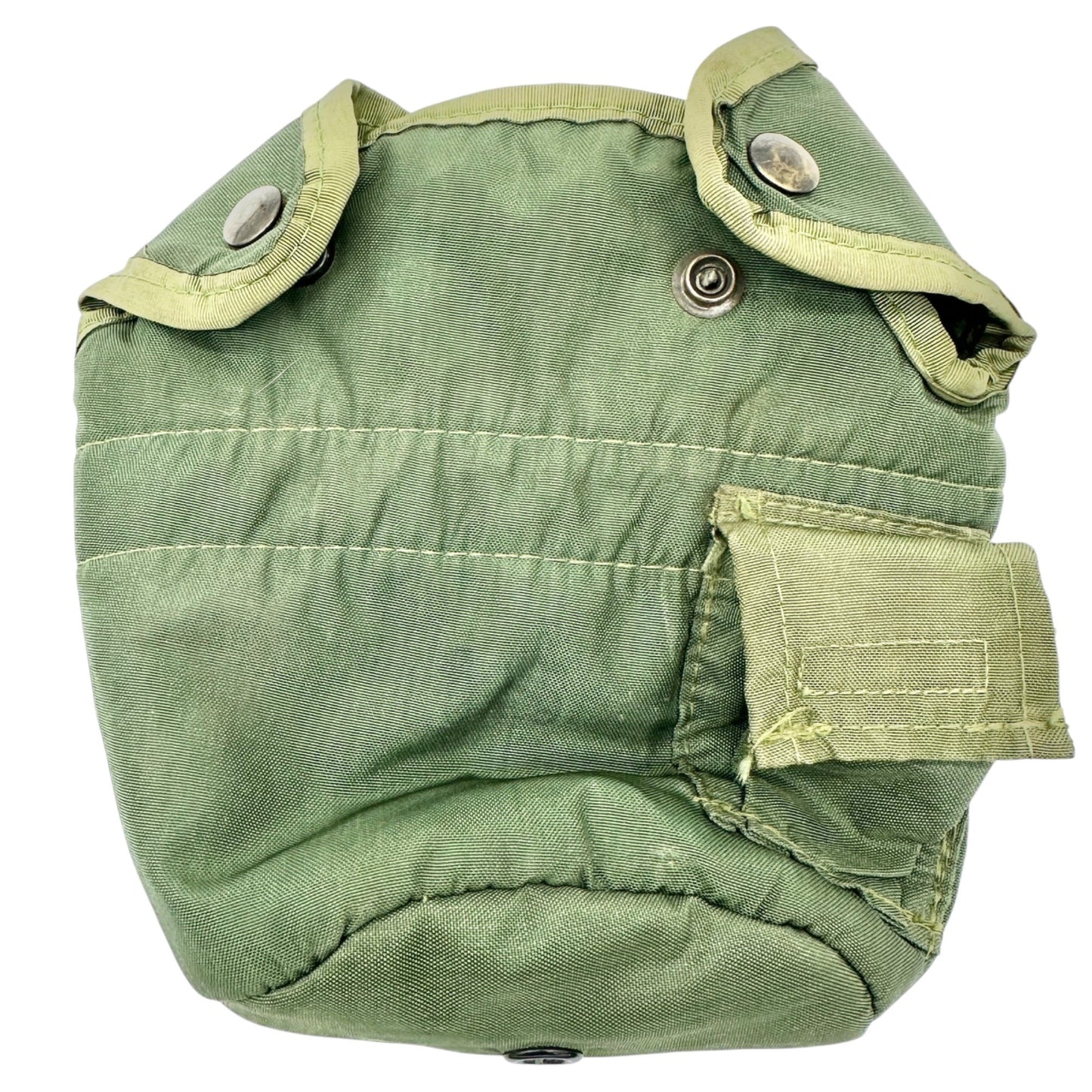 Vintage Military Style Canteen Cover Insulated Green Canvas Metal Clip Snap 1 qt