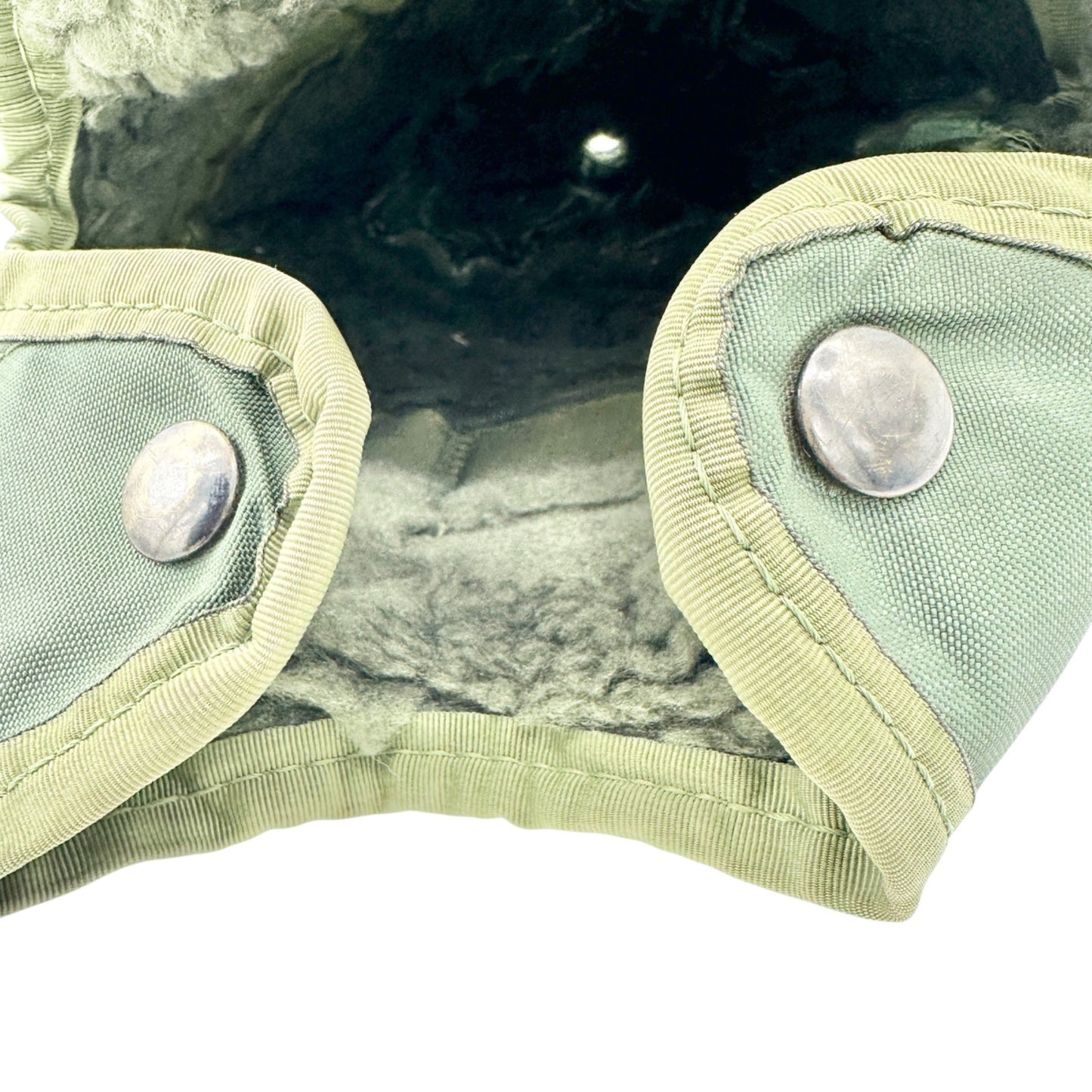 Vintage Military Style Canteen Cover Insulated Green Canvas Metal Clip Snap 1 qt