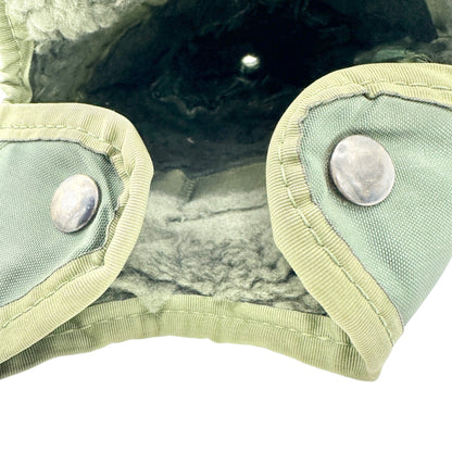 Vintage Military Style Canteen Cover Insulated Green Canvas Metal Clip Snap 1 qt