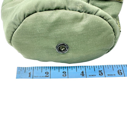 Vintage Military Style Canteen Cover Insulated Green Canvas Metal Clip Snap 1 qt