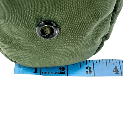 Vintage Military Style Canteen Cover Insulated Green Canvas Metal Clip Snap 1 qt