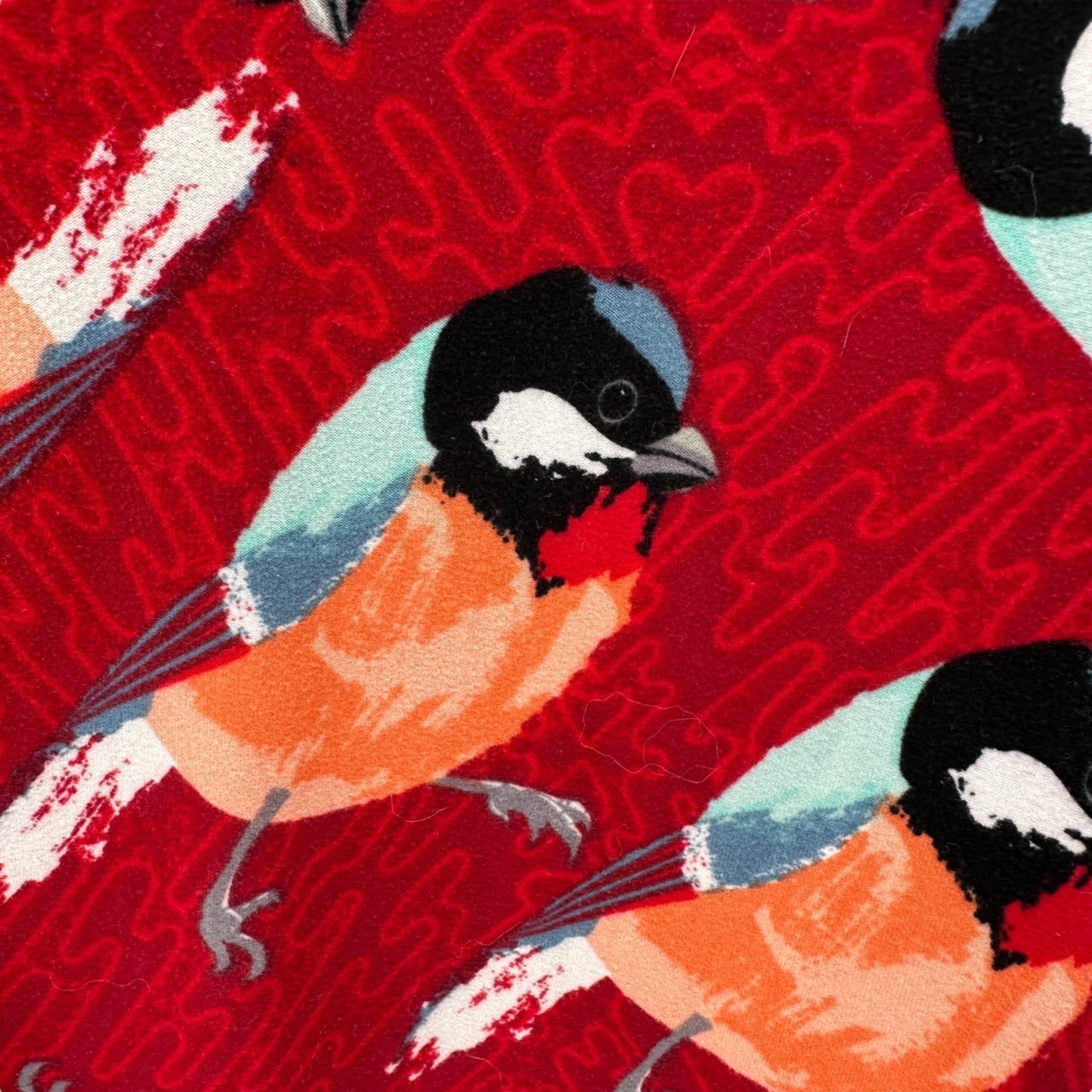 LuLaRoe Perfect Tee Top Womens M Red Bird Print Short Sleeve Casual Stretchy