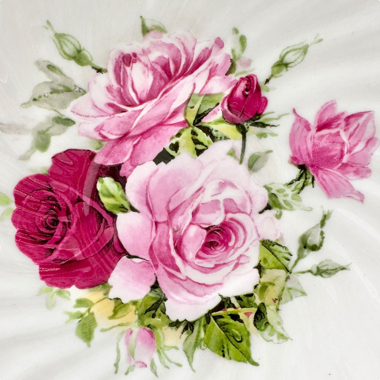 Royale Garden Bone China Teacup and Saucer Set Pink Rose Design 3 cups 4 saucers