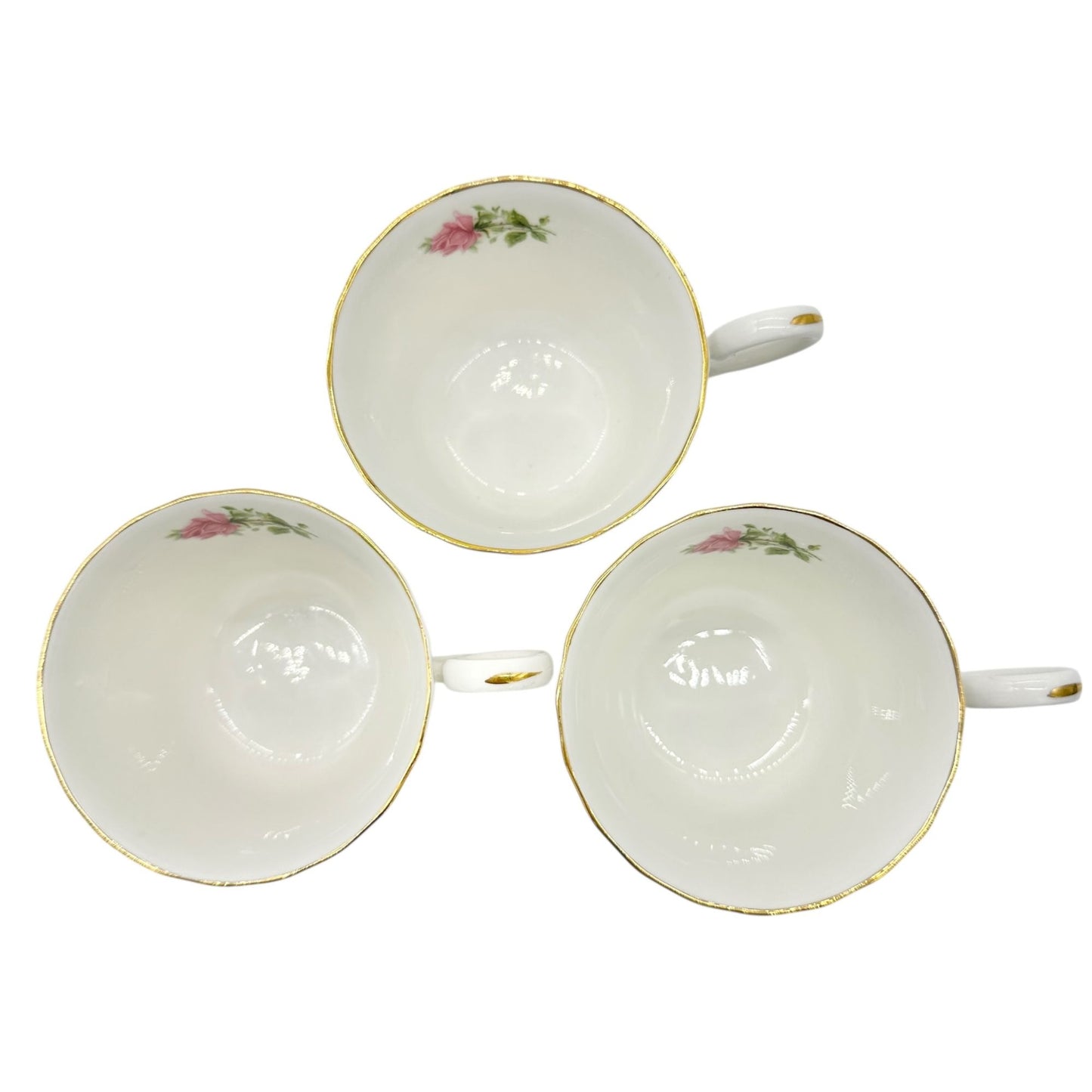 Royale Garden Bone China Teacup and Saucer Set Pink Rose Design 3 cups 4 saucers