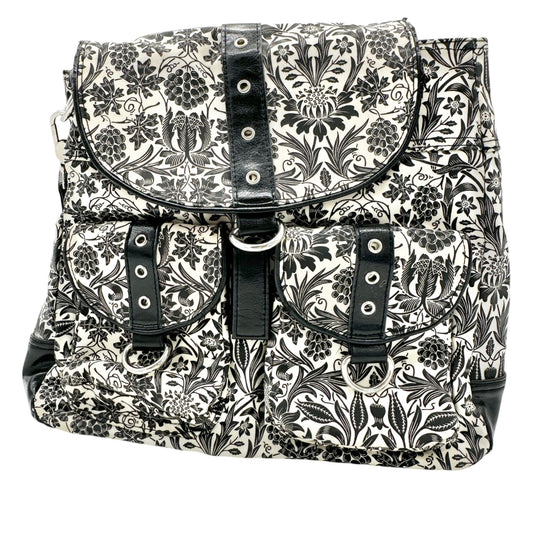 Gigi Hill Los Angeles Black White Floral Shoulder Bag Red Dotted Lining Pockets