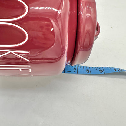 Rae Dunn Artisan Collection COOKIES Jar Burgundy Ceramic and Lid Dishwasher Safe