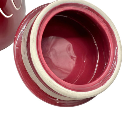 Rae Dunn Artisan Collection COOKIES Jar Burgundy Ceramic and Lid Dishwasher Safe
